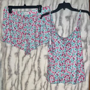 Madden Girl Cherry Print Camisole and Shorts Pajama Set - XL